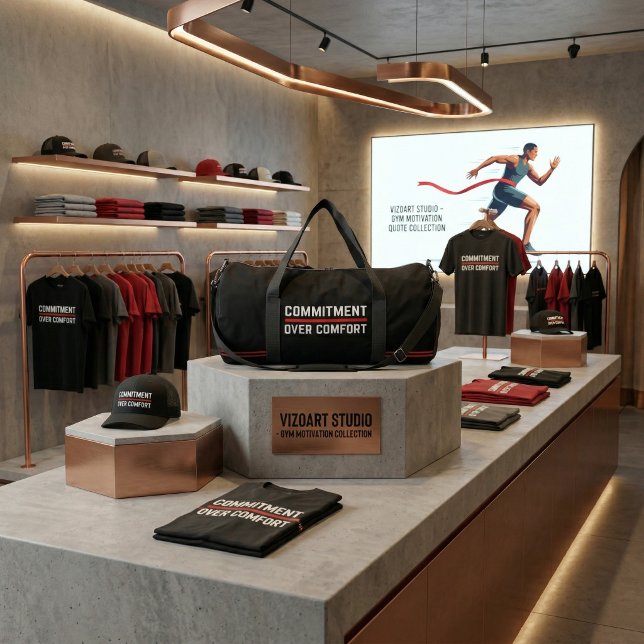 Commitment Over Comfort Gym Duffel Bag Duffle Bag (Not just a bag. A mindset. Commitment over comfort.)