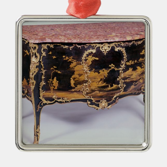 Commode, Franzosen, Mitte des 18. Jahrhunderts Silbernes Ornament (Vorne)