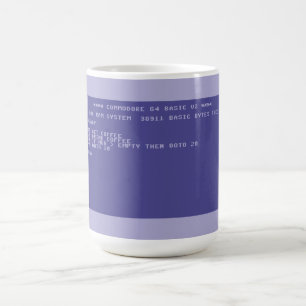 Commodore 64 Trinke Kaffee Basic-Programm-Bildschi Kaffeetasse