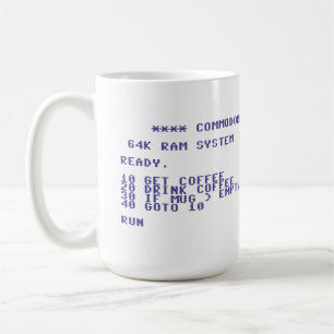 Commodore 64 Trinke Kaffee Basic-Programm Kaffeetasse