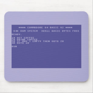 Commodore 64 Trinke Kaffee Basic Programm Mauspad