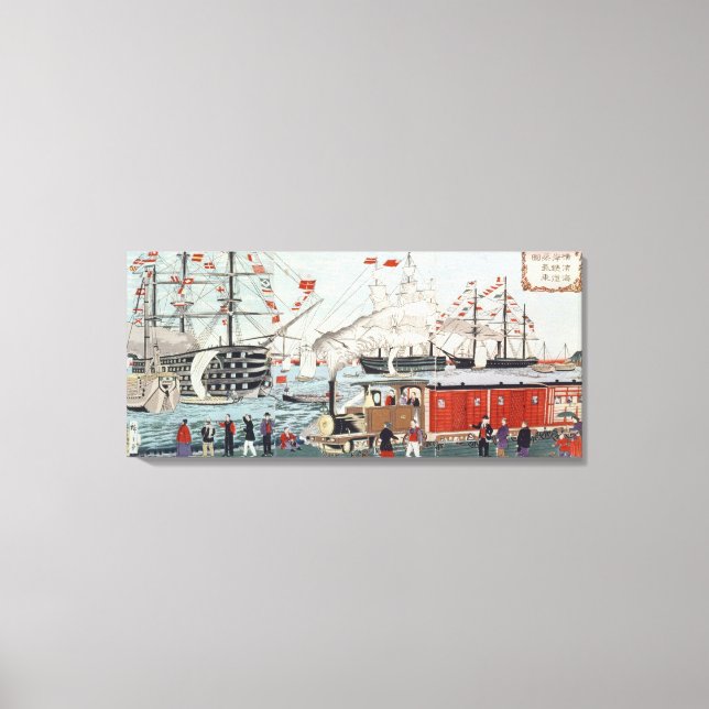 Commodore Perrys Geschenk einer Eisenbahn Leinwanddruck (Vorderseite)