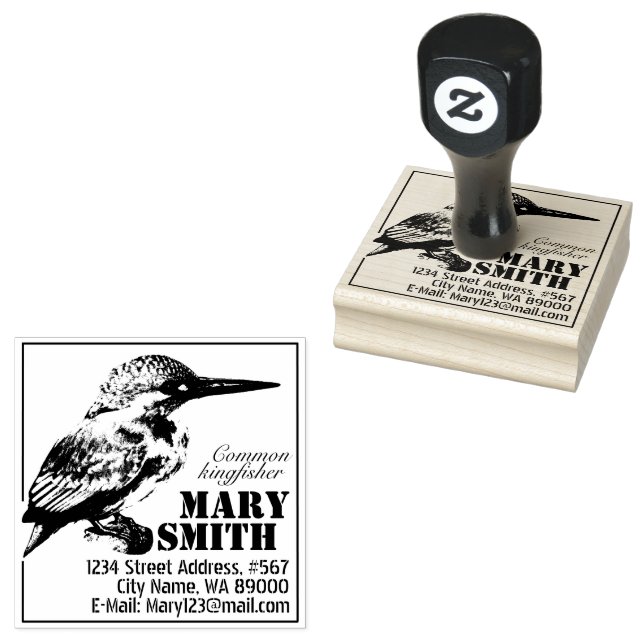 Common kingfisher gummistempel (Stempel)