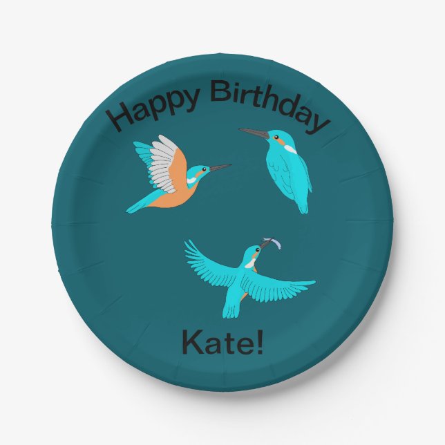 Common Kingfishers Pappteller (Vorderseite)