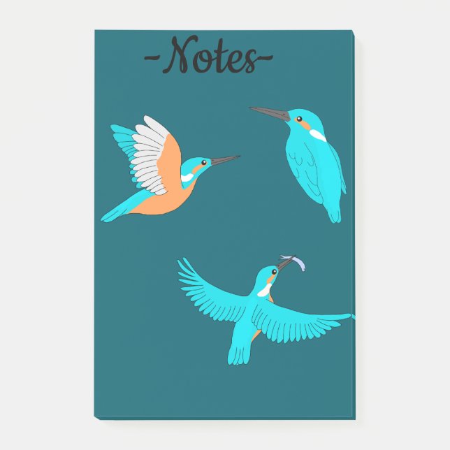 Common Kingfishers Post-it Klebezettel (Vorderseite)
