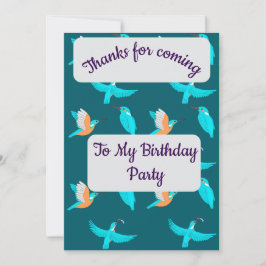 Common Kingfishers Thank you Card Einladung