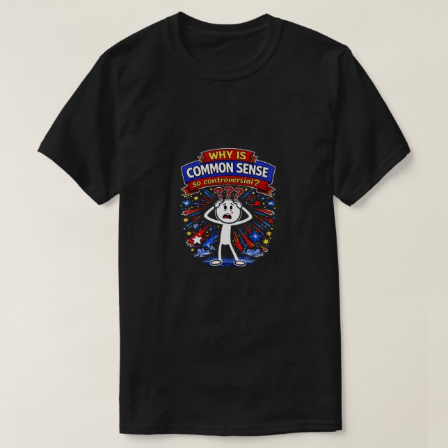 Common Sense (10b) Dunkles T-Shirt (Design vorne)