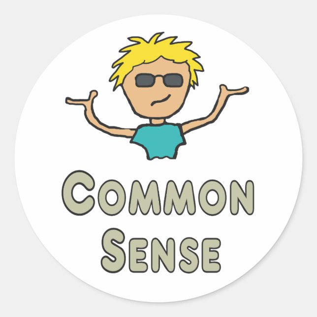 Common Sense Runder Aufkleber (Vorderseite)