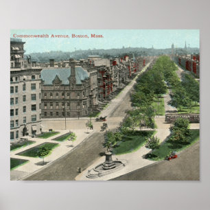 Commonwealth Ave, Boston Vintag Poster