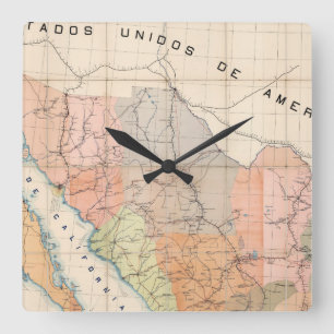 (Communications Letter) Map of Mexico Quadratische Wanduhr