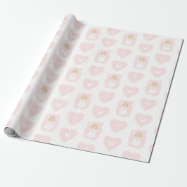 Communion Dove Blonde Girl Geschenkpapier