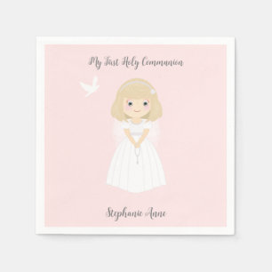 Communion Dove Blonde Girl Serviette