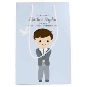 Communion Dove Boy Mittlere Geschenktüte