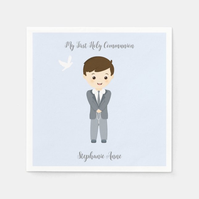 Communion Dove Boy Serviette (Vorderseite)