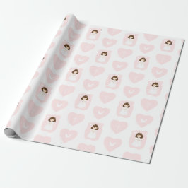 Communion Dove Brünett Girl Geschenkpapier