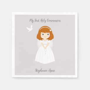 Communion Dove Redhead Girl Serviette