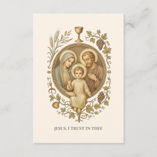 Communion Holy Family Remembrance Holy Card Begleitkarte (Vorderseite)
