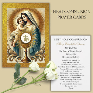 Communion Marie et Jésus Calice d'or Hostie
