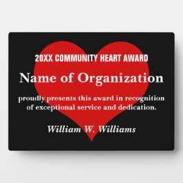 Community Heart Volunteer Award Fotoplatte