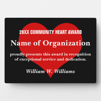 Community Heart Volunteer Award Fotoplatte
