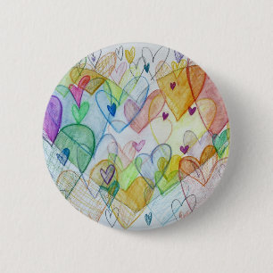 Community Hearts Art Button oder Button Pendant