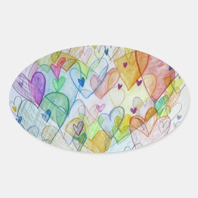 Community Hearts Liebe Labels Art Stickers (Vorderseite)