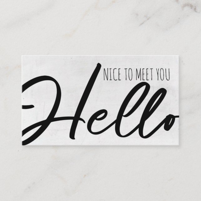 Community Manager/Nice to meet you/Hello Visitenkarte (Vorderseite)
