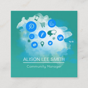Community Manager SEM SEO Social Media Experte Quadratische Visitenkarte