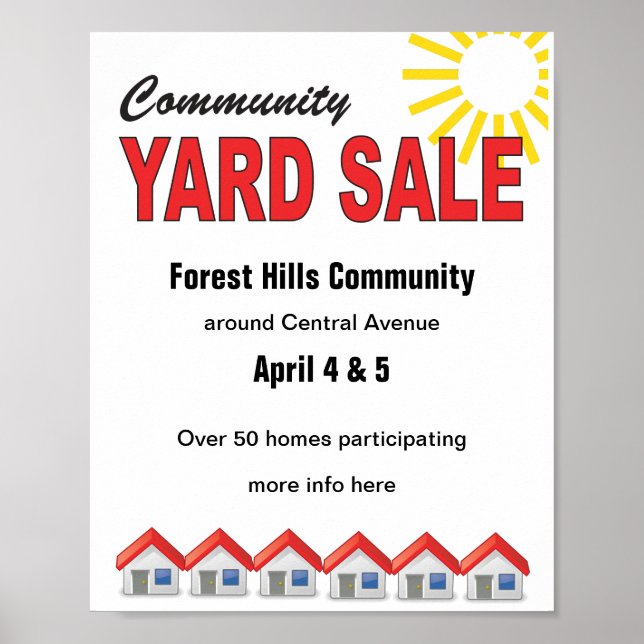 Community Yard Sale-Plakat Poster (Vorne)