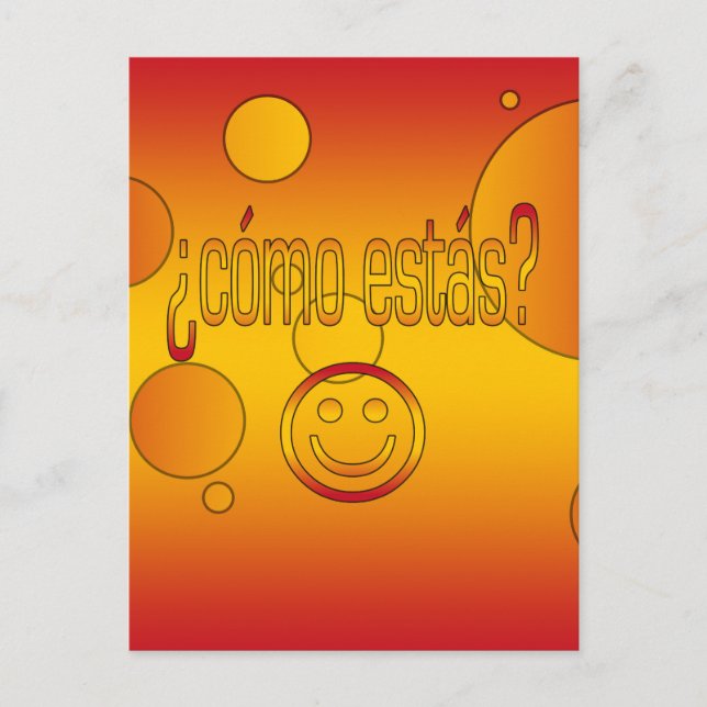 ¿Cómo Estás? Spanien Flaggenfarben Pop Art Postkarte (Vorderseite)