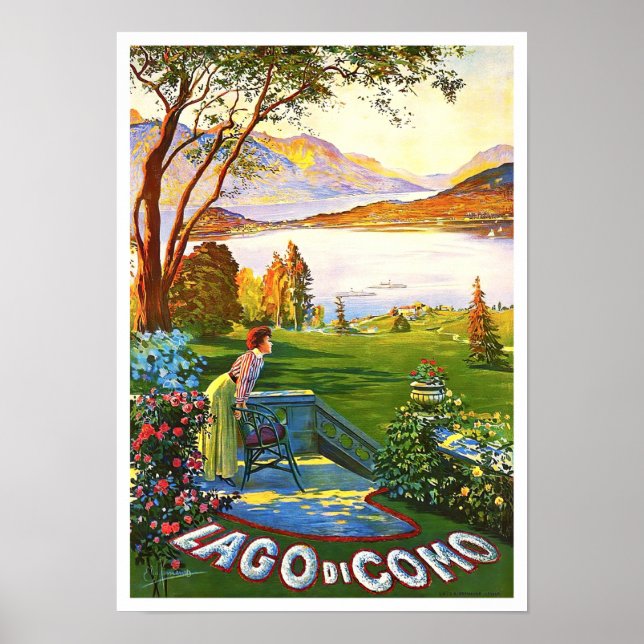 Como Lake Italien Vintage Poster (Vorne)