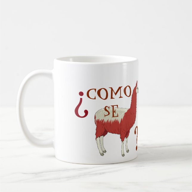 Como Se-Lama-Tasse mit Lama-Bild Kaffeetasse (Links)