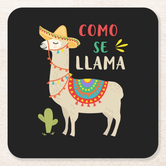 Como Se Llama Animal Funny Mexican Cinco De Mayo Rechteckiger Pappuntersetzer (Vorderseite)