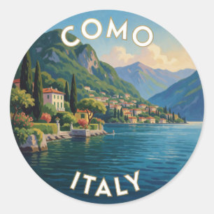 Como-See Italien Alpine Reise Szene Runder Aufkleber