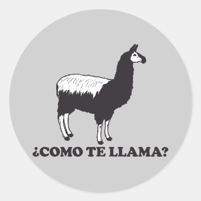Como Te Llama Runder Aufkleber (Vorderseite)