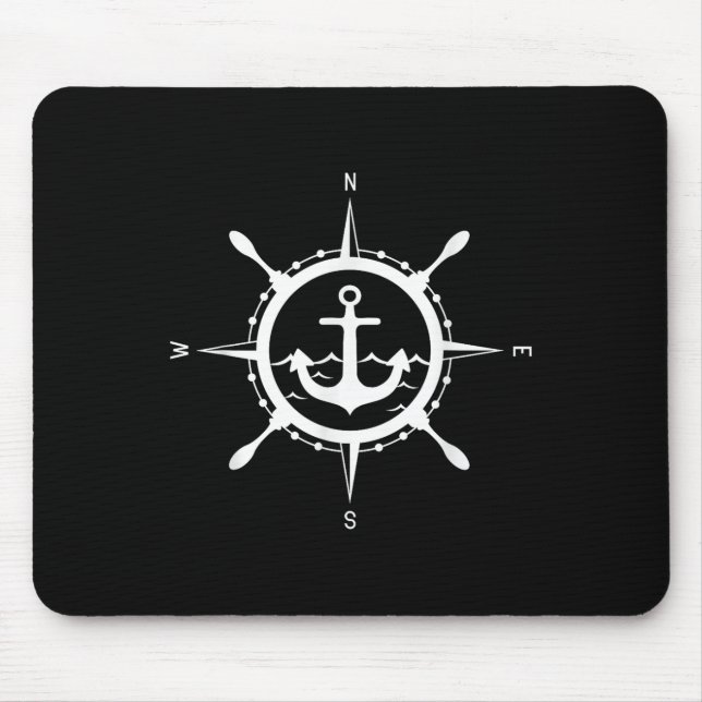 Comp Anker Maritime Design Mit Comp Kapitän Segel Mousepad (Vorne)