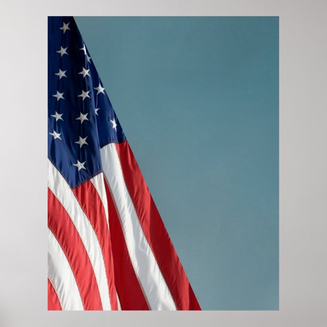 COMPACT FOTO BACKDROP - US-Flagge auf blau-grau Poster (Vorne)