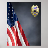COMPACT POLICE FOTO BACKDROP - Flag und Abzeichen