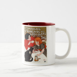 Compagnie Francaise DES Chocolats, Steinlen Zweifarbige Tasse