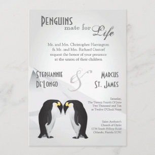 compagnon des pingouins 5x7 pour le faire-part de