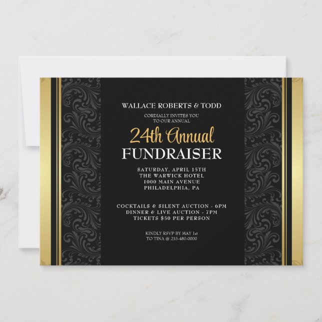 Company Business Auktion Corporate Gala Fundraiser Einladung (Vorderseite)