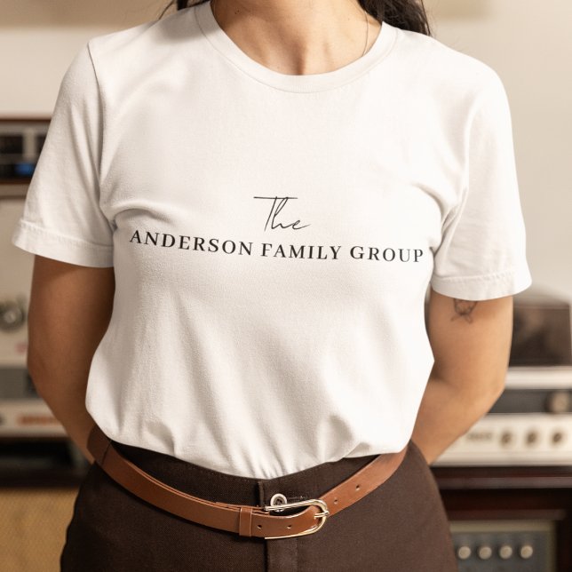 Company Business Name Branding Black Script T-Shirt (Von Creator hochgeladen)