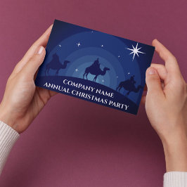 Company Christmas Party Three Wisemen Blue Star Postkarte