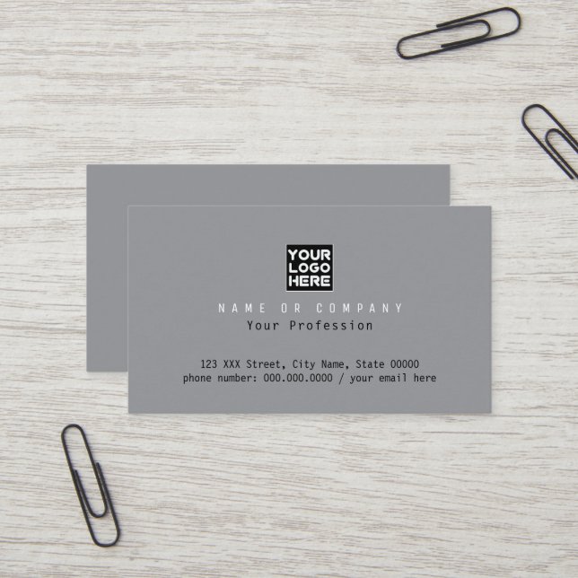 Company Corporative Business Name Gray Visitenkarte (Vorderseite/Rückseite Beispiel)