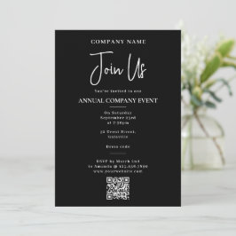 Company Event Office Party Corporate Annual Black Einladung
