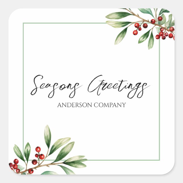 Company Holiday Party  Quadratischer Aufkleber (Vorderseite)