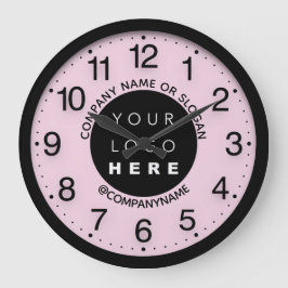 Company Logo Abstract Pink Pastel SPA Name Slogan Große Wanduhr