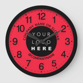 Company Logo Abstract Red Black SPA Name Slogan  Große Wanduhr