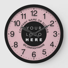 Company Logo Abstract Rose Pastel SPA Name Slogan  Große Wanduhr