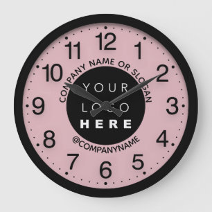 Company Logo Abstract Rose Pastel SPA Name Slogan  Große Wanduhr